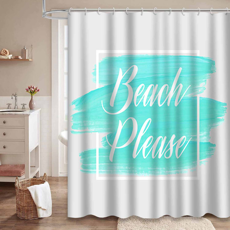 Rideau de douche bleu imperméable, rideaux de douche pour la salle de bain avec 12 crochets, 72" L x 72" W