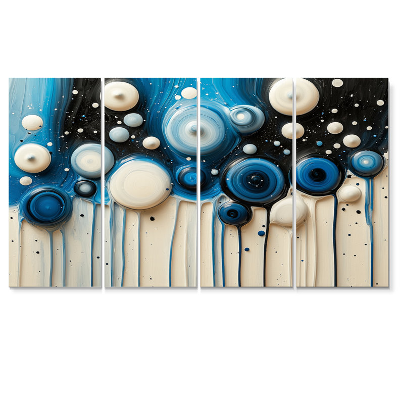 Rhimatique goutte goutte à goutte peinture rivière I - goutte peinture murale - Art mural moderne, 4, H 28 po x l 48 po