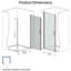 Porte de douche pivotante 32 po x 72 po en nickel brossé à demi-cadre en aluminium trempé 1/4 po avec film anti-déflagrant, certifié ANSI Z97.1 et design minimaliste moderne-124403612