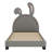 Upholstered Platform Bed With Rabbit Ornament-568589943