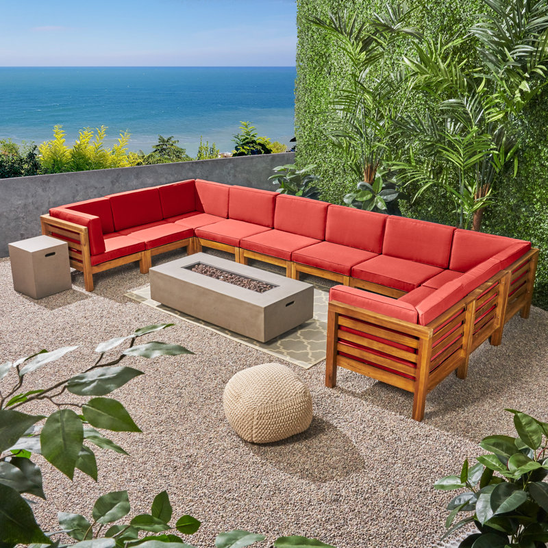 Ensemble de conversation modulaire avec coussins 12 pièces Nathanial