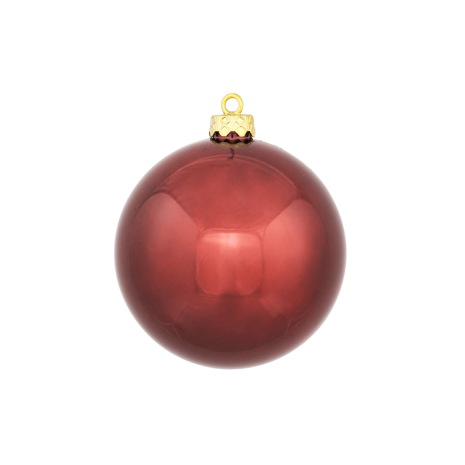 Holiday Décor Ball Ornament, 3" H x 3" W x 3" D, Wine Shiny