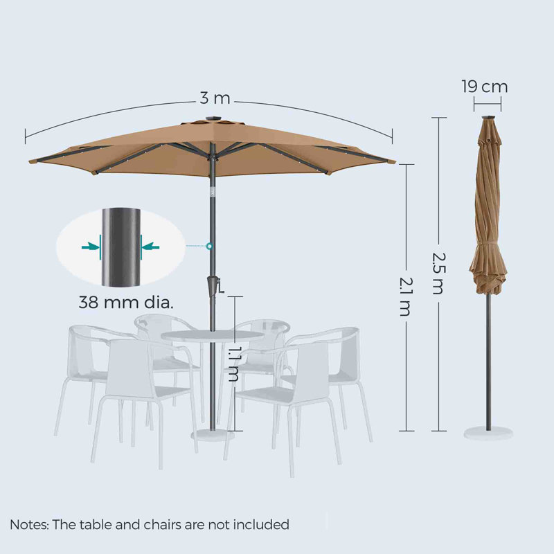 300cm Market Parasol, Taupe