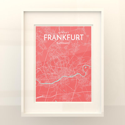 Carte de Francfort, impression graphique contrastée