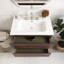 Meuble-lavabo mural 30 po avec lavabo en céramique et trois trous de robinet