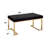 Boice Black Fabric & Champagne Finish Bench