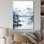 Barrion, gris, bleu, minimalisme, forêt, réflexions I, impression sur toile