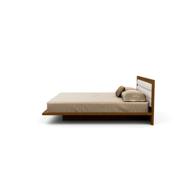 Moduluxe Upholstered Bed, California King, Onyx, Natural Walnut