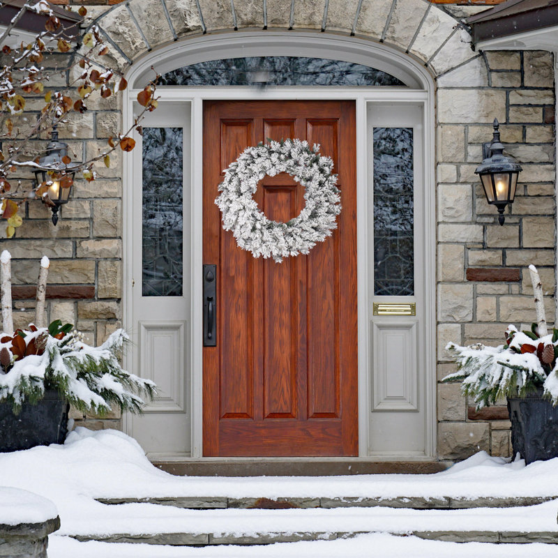 Couronne de neige artificielle, H 36 po x l 36 po x P 3 po, Blanc 1