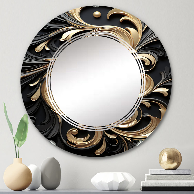 Kerst - Miroir mural moderne rond, 24 po x 24 po