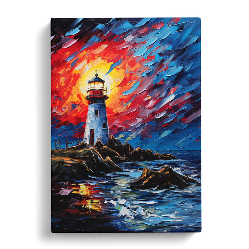 Lighthouse Expressionism No.3 - Wrapped Canvas, 60cm H x 40cm W x 3cm D