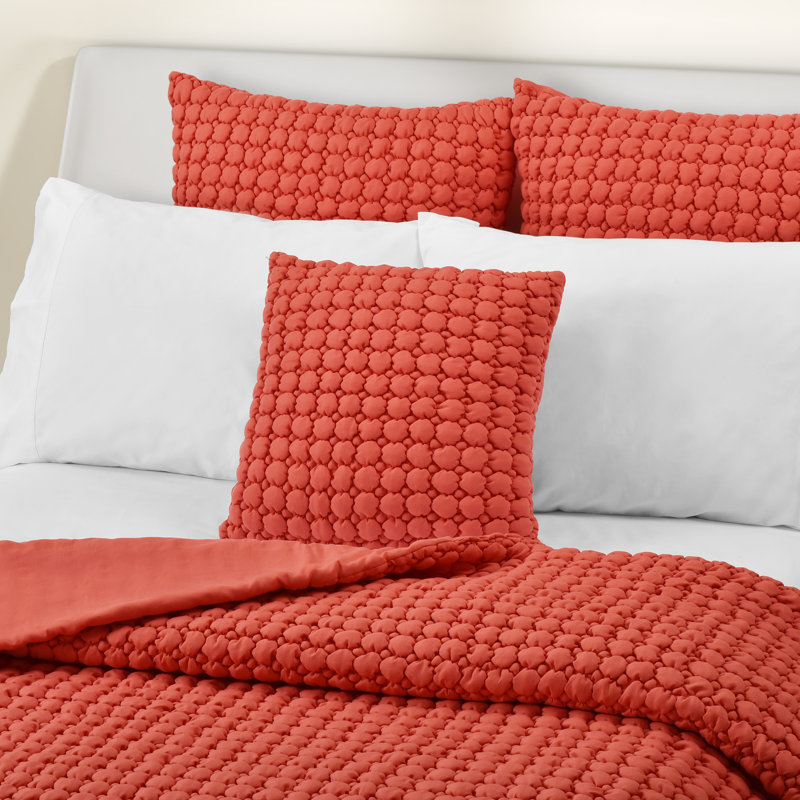Coussin décoratif matelassé Marshmallow Puff, Melon