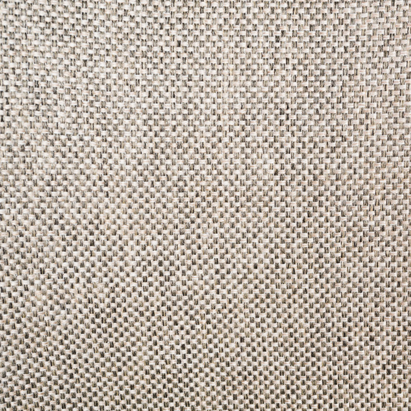 Chaise avec accoudoirs rembourrée Ludovick, Gris chaud / gris anthracite, Noir mat