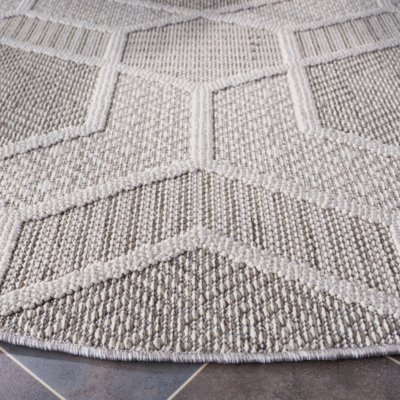 Berdella Performance Geometric Rug, Round 6'7"