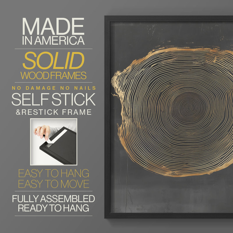 Abstract XCIX Framed Print - Ready To Hang - Made in USA, 10" H x 8" W, Black