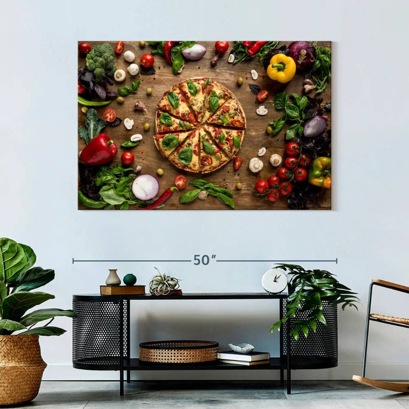 Tranches de pizza italienne sur toile, H 32 po x l 48 po x P 1,25 po