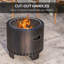 Smokeless Fire Pit 45cm Portable Wood Burning Firepit Black