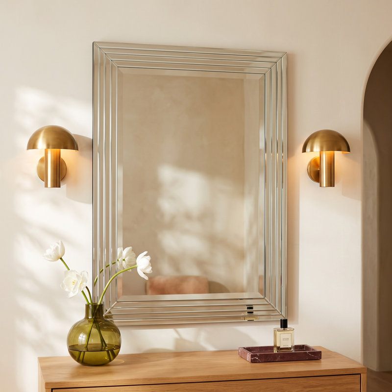 Wood Flat Wall Mirror