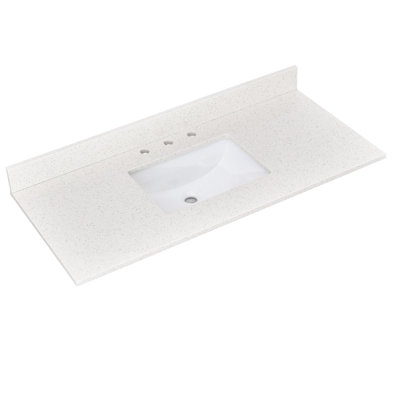 Plateau de meuble-lavabo simple 48 po avec lavabo en quartz 48 po