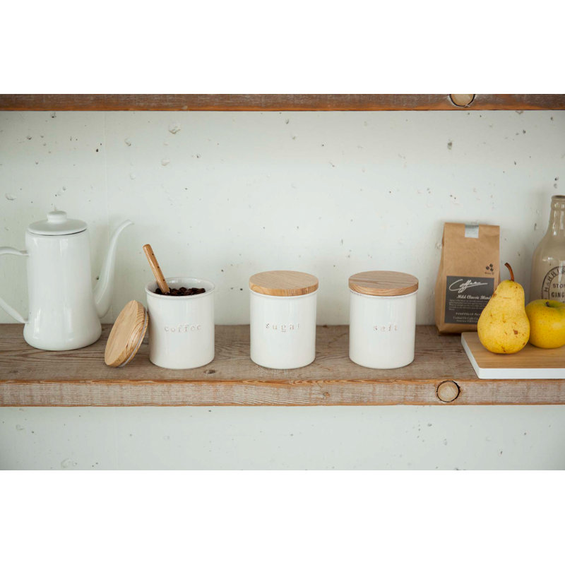 Ceramic Canister Bundle (Sugar + Salt + Coffee)