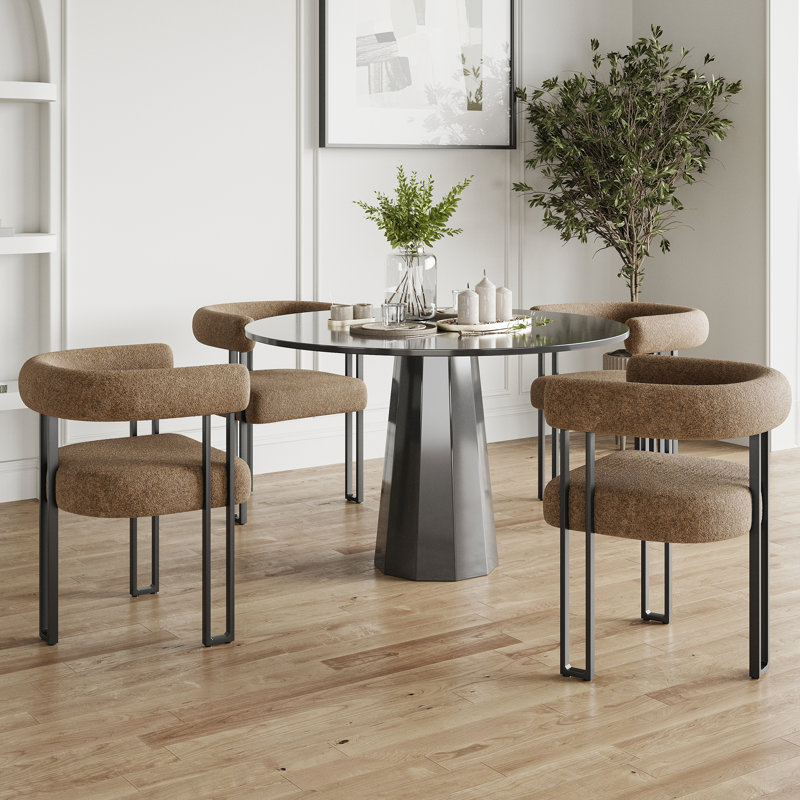 Chaises de salle à manger rembourrées Mahjabi, Café