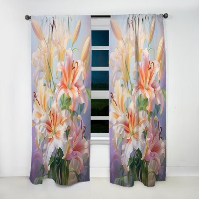 Hoyd - Rideau lys - Rideau floral obscurcissant - 1 panneau