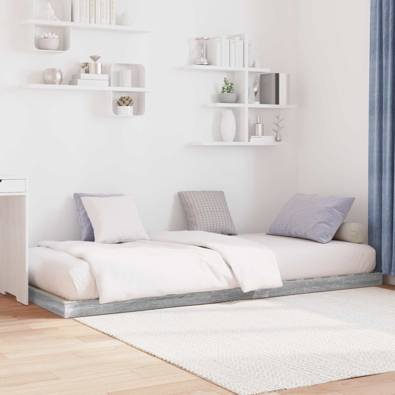 Bed, European Single (90 x 200 cm), Grey Sonoma