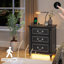 Table de chevet 3 tiroirs avec lampe de lecture-1179944747
