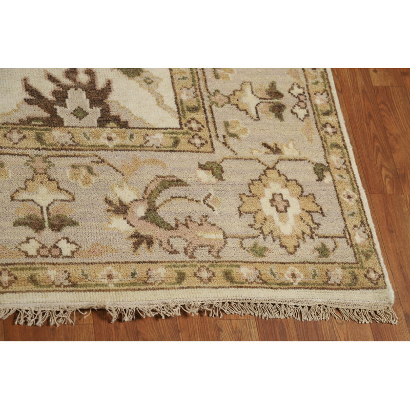 Tapis indien floral en laine fait à la main Oushak 8 x 10