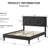 Queen Upholstered Platform Bed with Button Tufted Headboard, Storage, Black-55092748-55092746