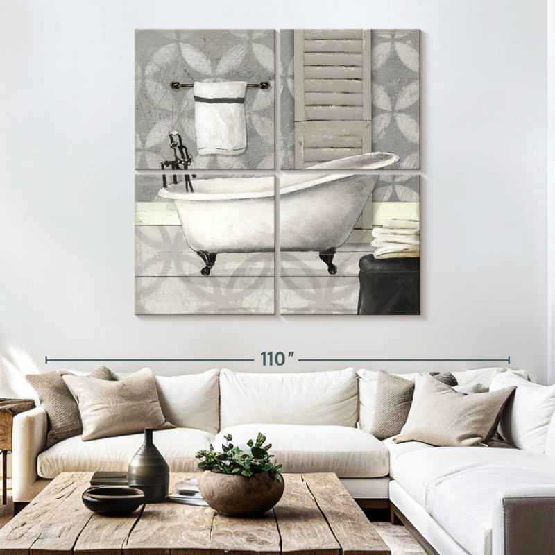 Lilie Grey Bath I, 74" H x 74" W