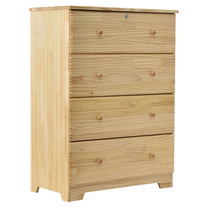 Commode 4 tiroirs Diarte, Naturel