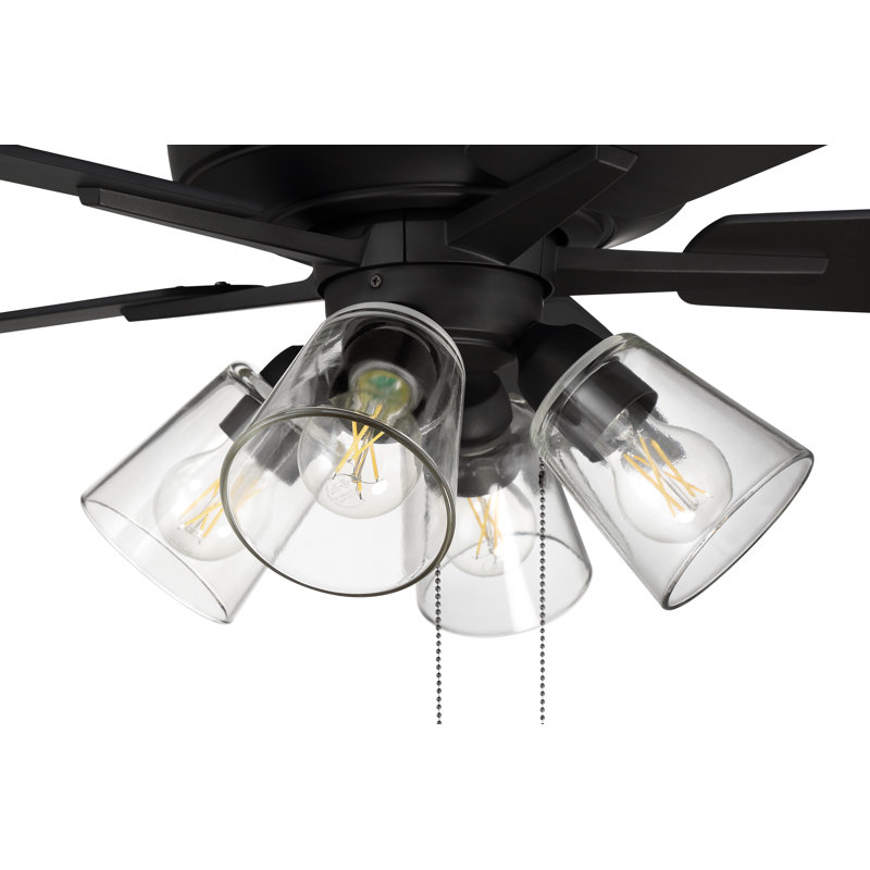 Super Pro 104 Clear 4 Light Kit 60'' Ceiling Fan with Light Kit, Black/Espresso