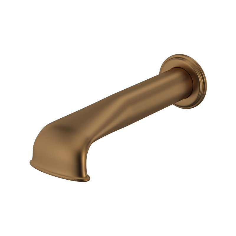 Edwardian Wall Mount Tub Filler Trim With U-Spout, English Bronze, Without Handles