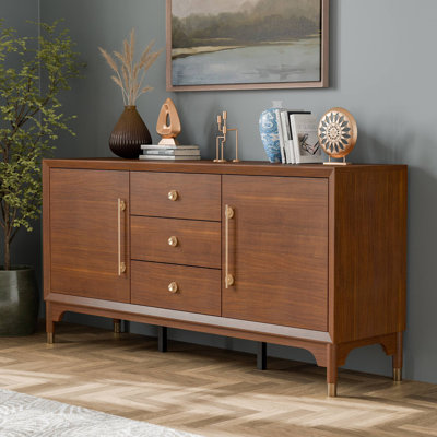 68.4"W Gold Metal Handles Server, Nan