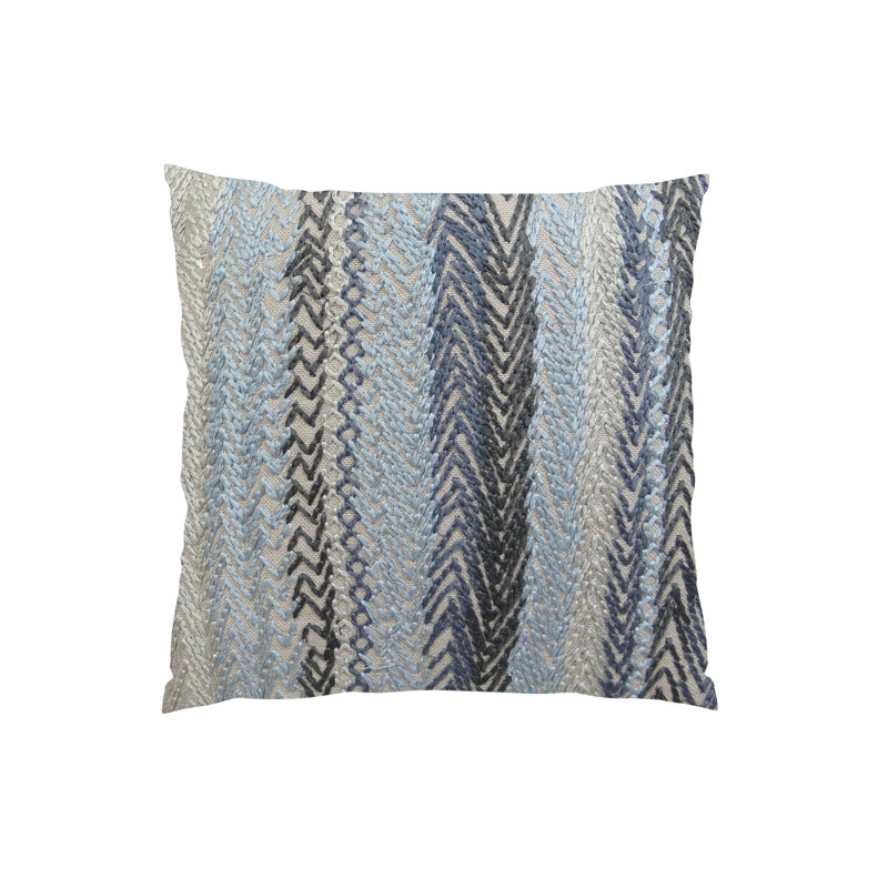 Coussin décoratif en lin Zigzag Rows, H 26 po x l 26 po, Carré