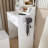 Makeup Vanity and stool set with light Mirror, 3 Drawers and open shelves-1495400405