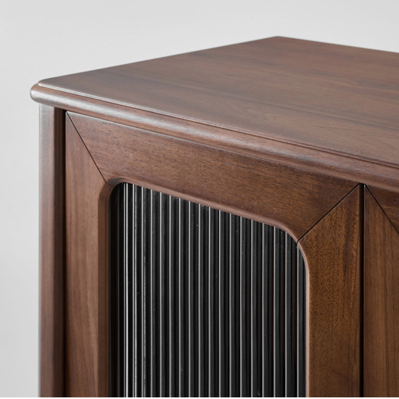 Armoire d'appoint traditionnelle avec rangement à tiroirs en noyer noir massif 31,5 po