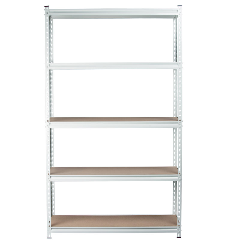 Support de rangement à 5 niveaux avec tablettes sans boulons et hauteur réglable Jshin, Blanc, H 72 po x l 36 po x P 18 po