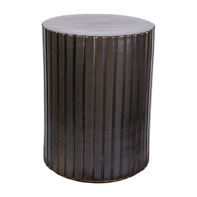 Flute Outdoor Round Side Table, Iron Semi-Gloss