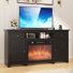 59" Farmhouse TV Stand With 24"Electric Fireplace