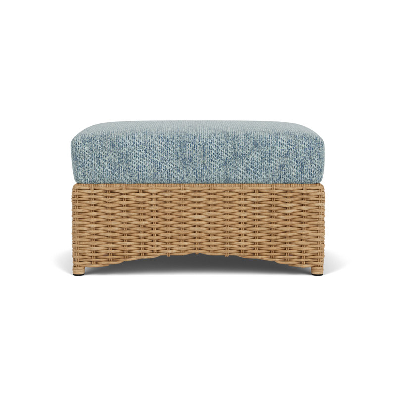 Magnolia Rectangle Outdoor Ottoman Patio Ottoman, Serene Ocean