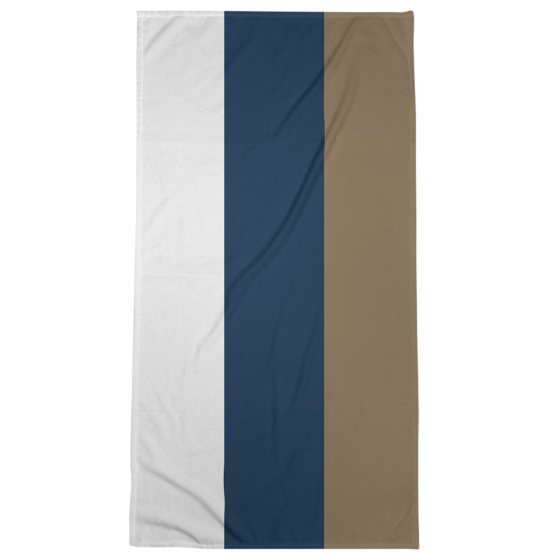 Cotton Blend Beach Towel, Light Gray/Blue/Brown