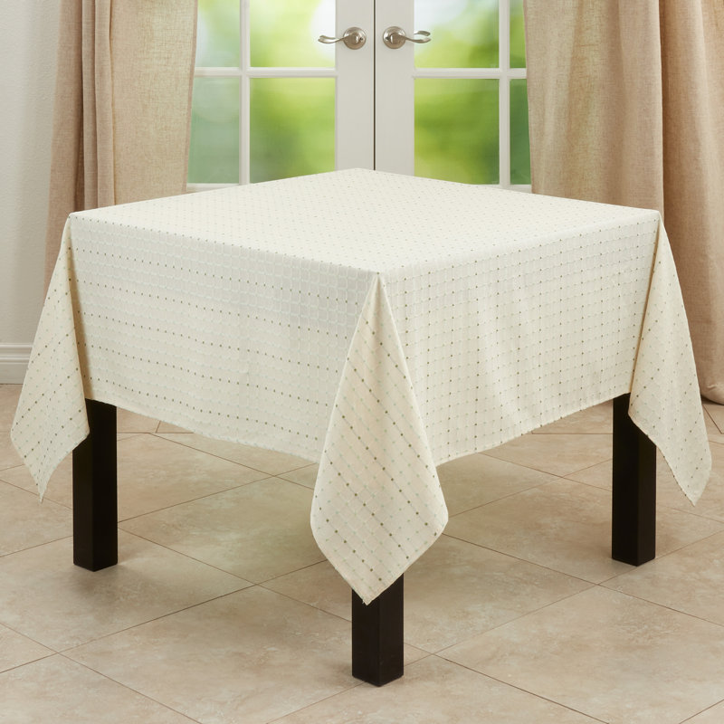 Clarkston Box Stitch Tablecloth, 70" x 70", Gray