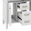 Meuble-lavabo 36 po avec lavabo en céramique, meuble-lavabo simple avec tiroir supérieur rabattable, portes à fermeture en douceur, 2 tiroirs de rangement-118028335