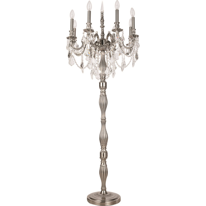 Porchella 62'' Candelabra Floor Lamp, Pewter