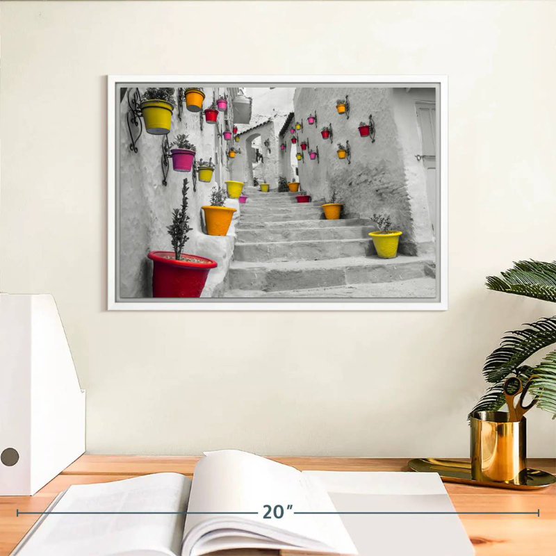 Escalier marocain Pop, Cadre flottant blanc, 13 po x 9 po