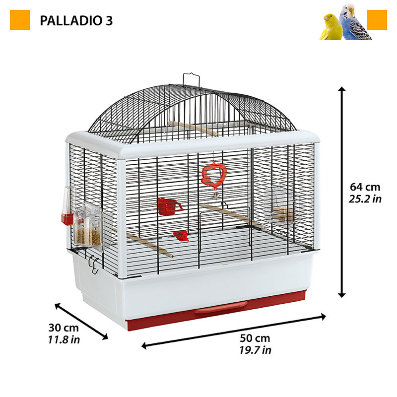64cm Hanging Bird Cage with Perch