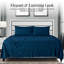 Ensemble de draps en jersey respirant 100% coton jersey | Toutes saisons, bleu marine-293858943-386538474
