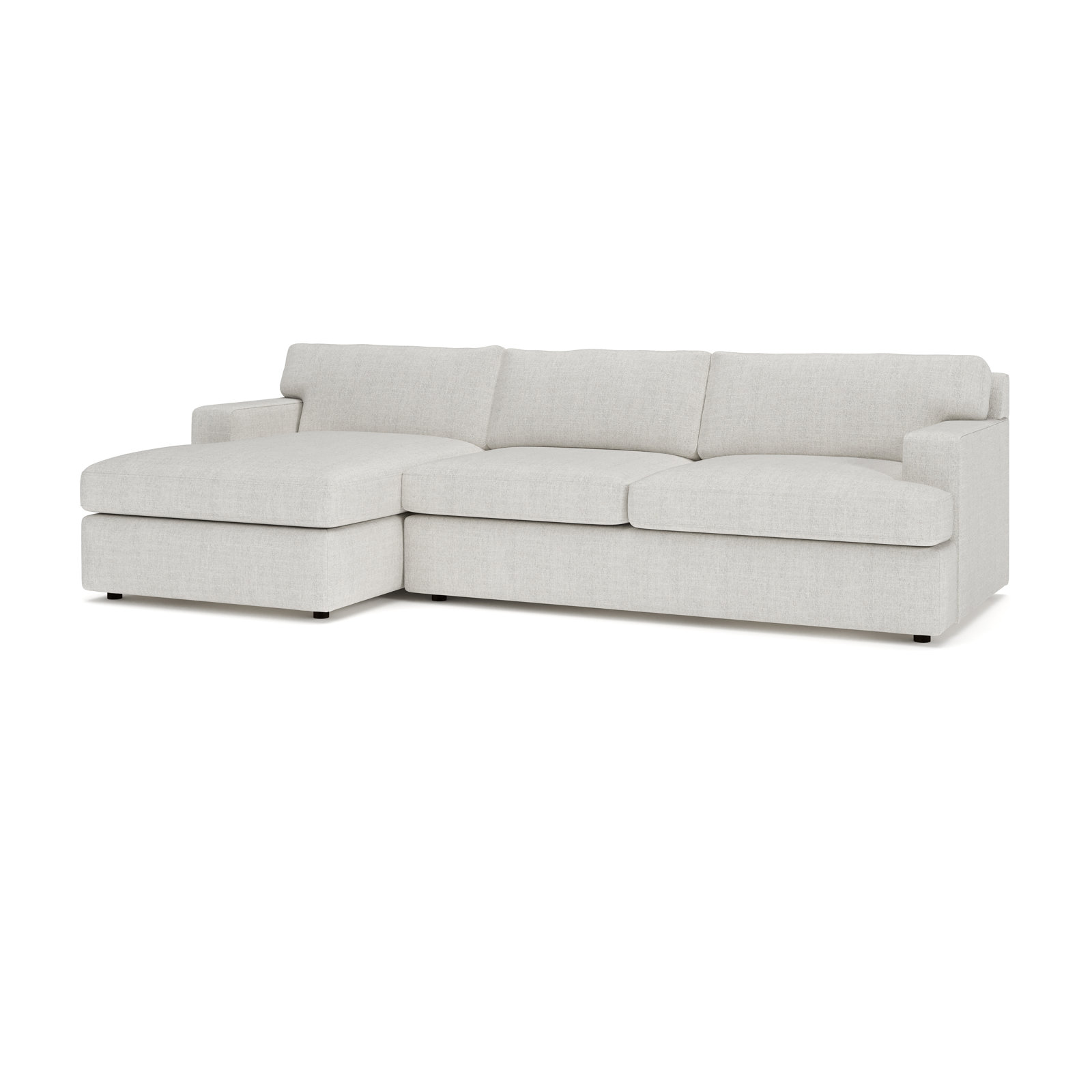 Cleo Chaise Sectional, Monique Oyster Polyester, Left Hand Facing